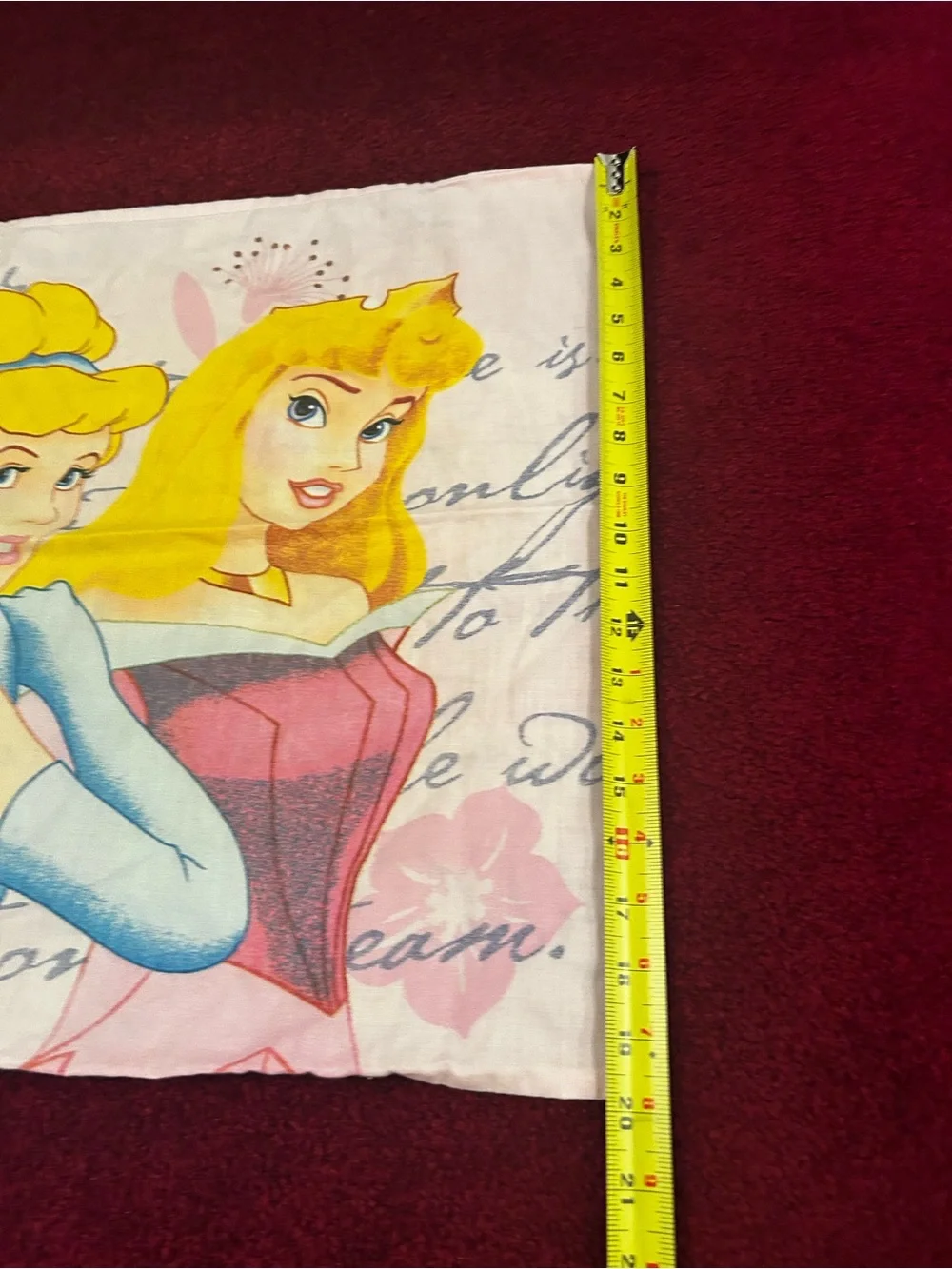 Disney Princess Bedding Cover with Blue, Pink & Yellow Dresses and two pillow